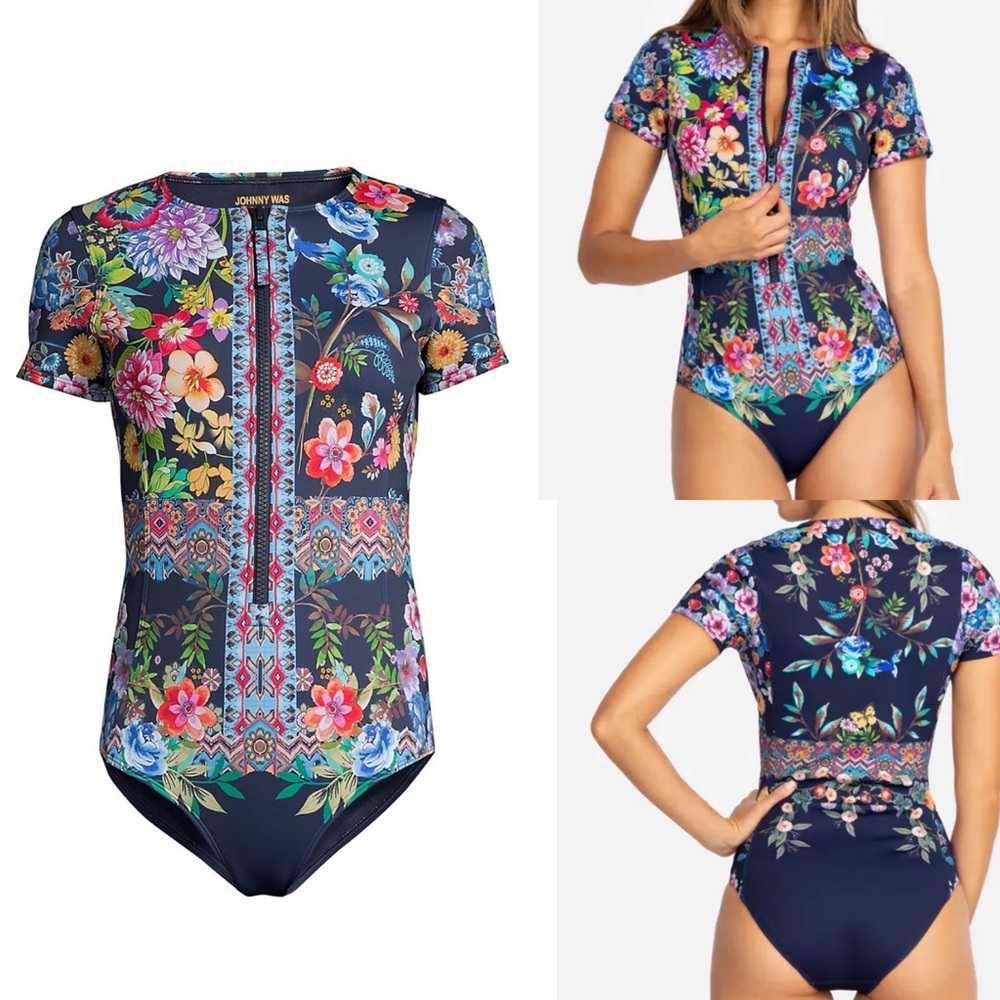 JOHNNY WAS California Scuba one piece swimsuit large women’s new with tags nwt